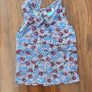 Matilda Jane Girls Blue Floral Ruffle Tank Top